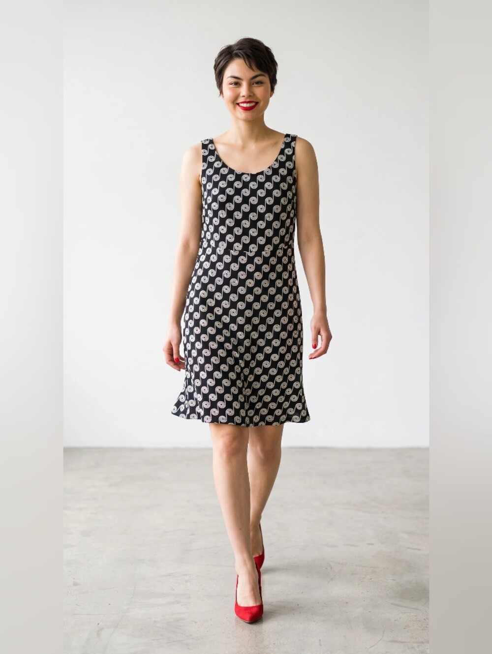 TESSUTO Black & White Paisley A-Line Dress - Women's6
